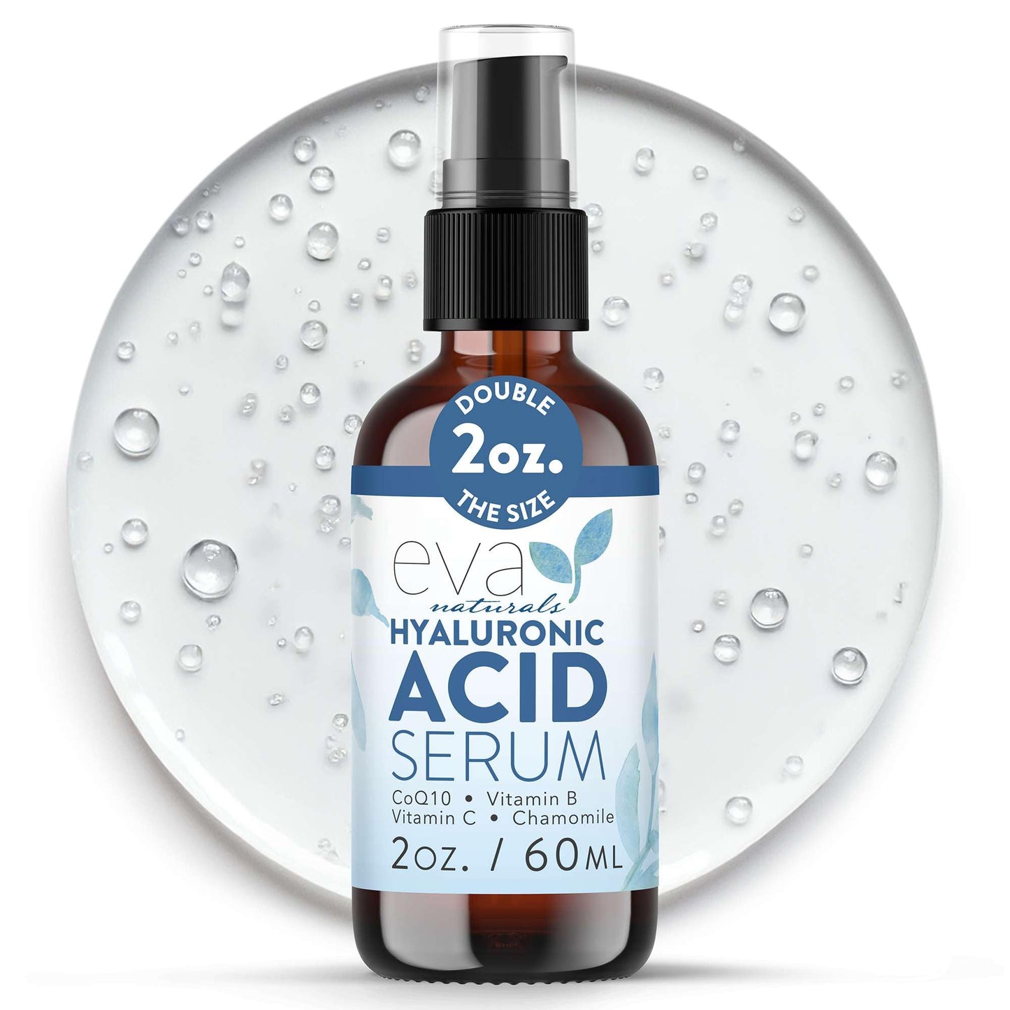 Eva Naturals Hyaluronic Acid Serum – Ultra Hydrating, Non-Greasy Face Serum