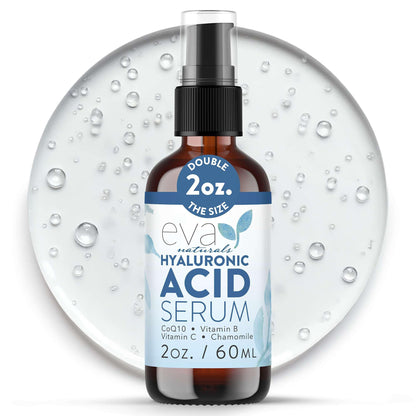 Eva Naturals Hyaluronic Acid Serum – Ultra Hydrating, Non-Greasy Face Serum