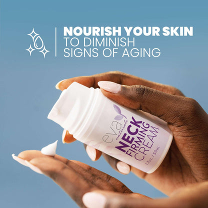 Eva Naturals Neck Firming Cream for Women | Firming, Lifting & Anti-Aging Moisturizer with Retinol, Hyaluronic Acid, Peptides & Vitamin C | 1.7 fl oz