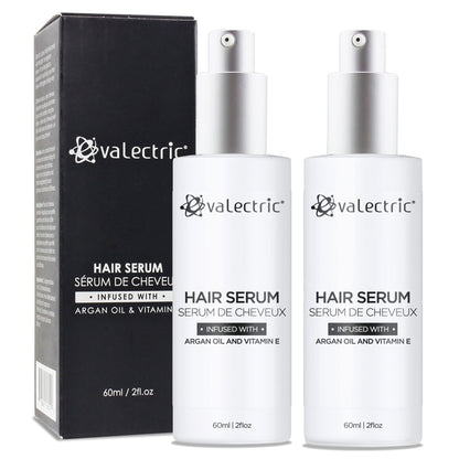 Evalectric Argan Oil Hair Serum – For Dry, Damaged, Curly or Frizzy Hair (2 × 2 fl oz)