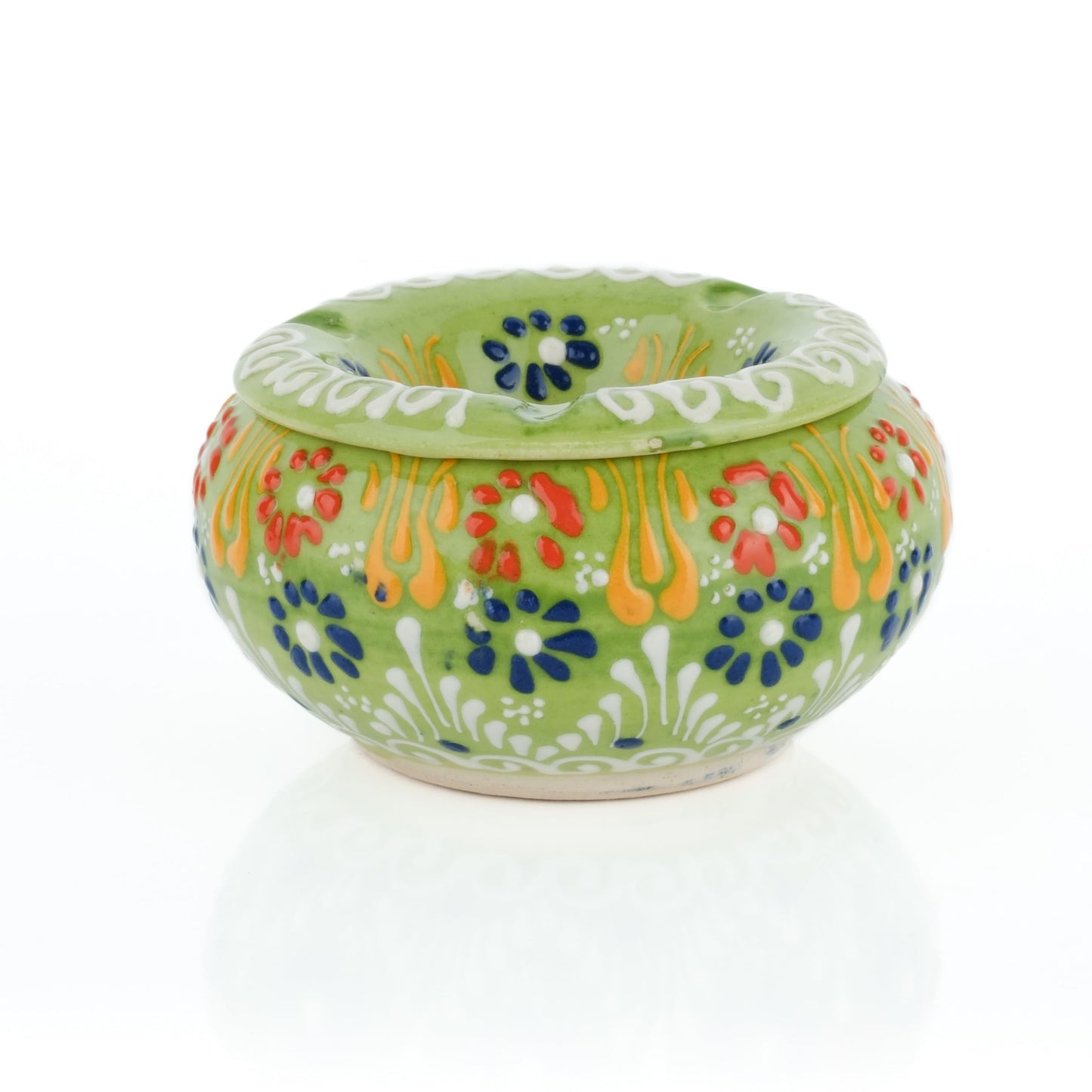 Evanilife Decorative Ceramic Jar – Windproof Lid, Lime Green, Handmade Turkish Home Decor