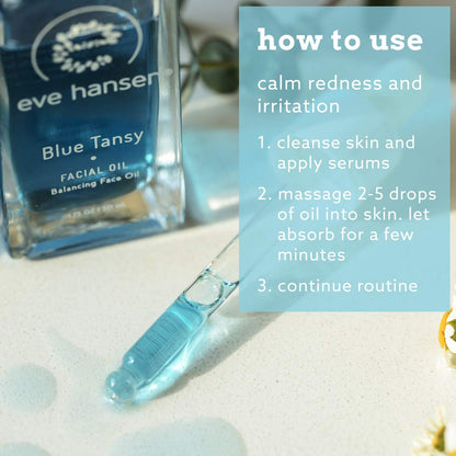 Eve Hansen Blue Tansy Facial Oil Moisturizer – Balancing, Non-Greasy (1.7 oz)