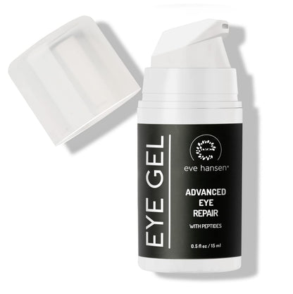 Eve Hansen Anti-Aging Eye Gel with Peptides | Plant Stem Cells, Hyaluronic Acid & Vitamin E | Cruelty-Free, Vegan, Made in USA | 0.5 oz