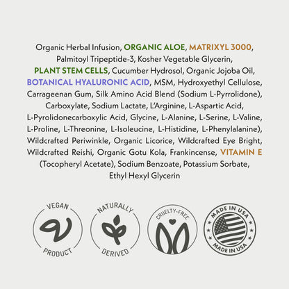 Eve Hansen Anti-Aging Eye Gel with Peptides | Plant Stem Cells, Hyaluronic Acid & Vitamin E | Cruelty-Free, Vegan, Made in USA | 0.5 oz