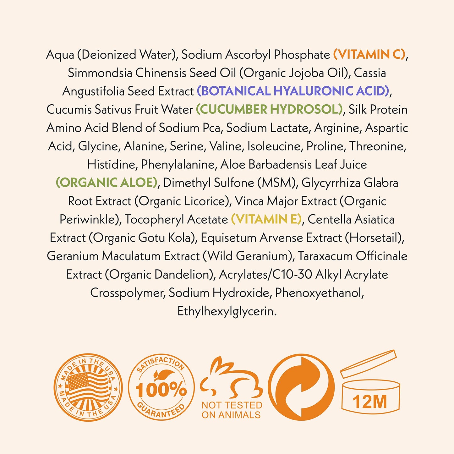 Eve Hansen Vitamin C Eye Gel – Brightening Under Eye Cream with Hyaluronic Acid, 1 oz