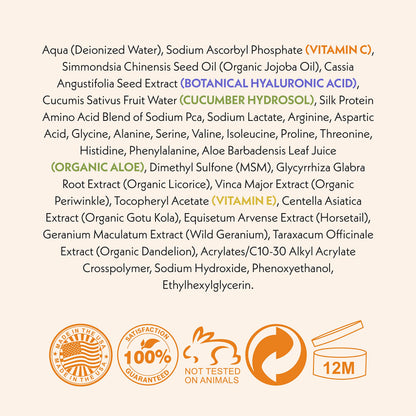 Eve Hansen Vitamin C Eye Gel – Brightening Under Eye Cream with Hyaluronic Acid, 1 oz