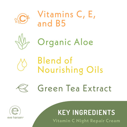 Eve Hansen Vitamin C Night Cream for Face & Neck – Hydrating, Brightening