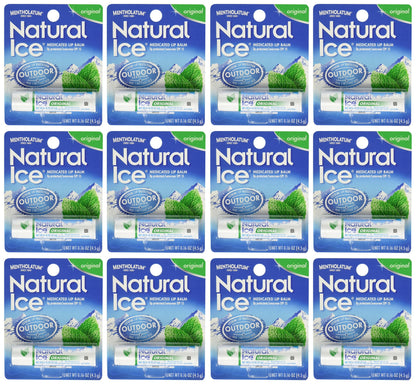 Ever Ready First Aid Mentholatum Natural Ice Medicated Lip Protectant Sunscreen, 0.16 oz Pack of 12