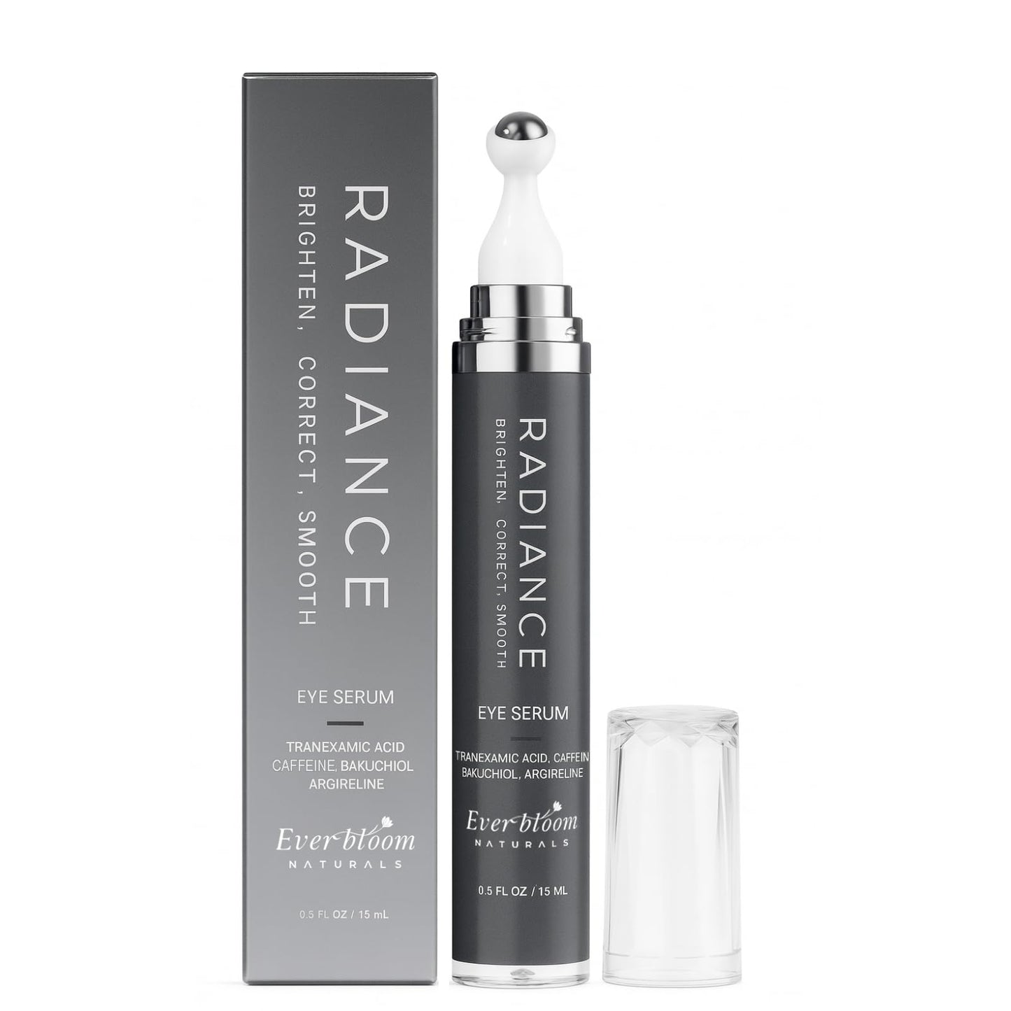 Everbloom Naturals Tranexamic Eye Serum Roller — Bakuchiol, Argireline & Caffeine for Dark Circles