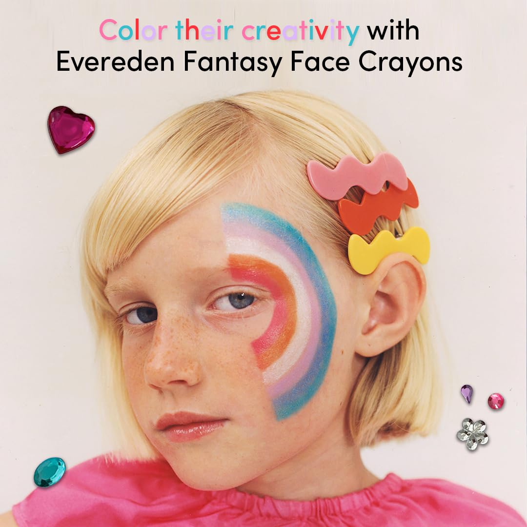 Evereden Kids Fantasy Face Crayon: Unicorn – Non-Toxic, Vegan Makeup for Face, Lips & Eyes