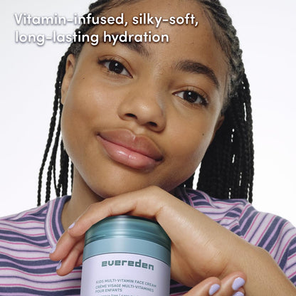 Evereden Fragrance-Free Kids Face Cream – 1.7 oz Unscented, Non-Toxic Moisturizer with Multi-Vitamin Complex