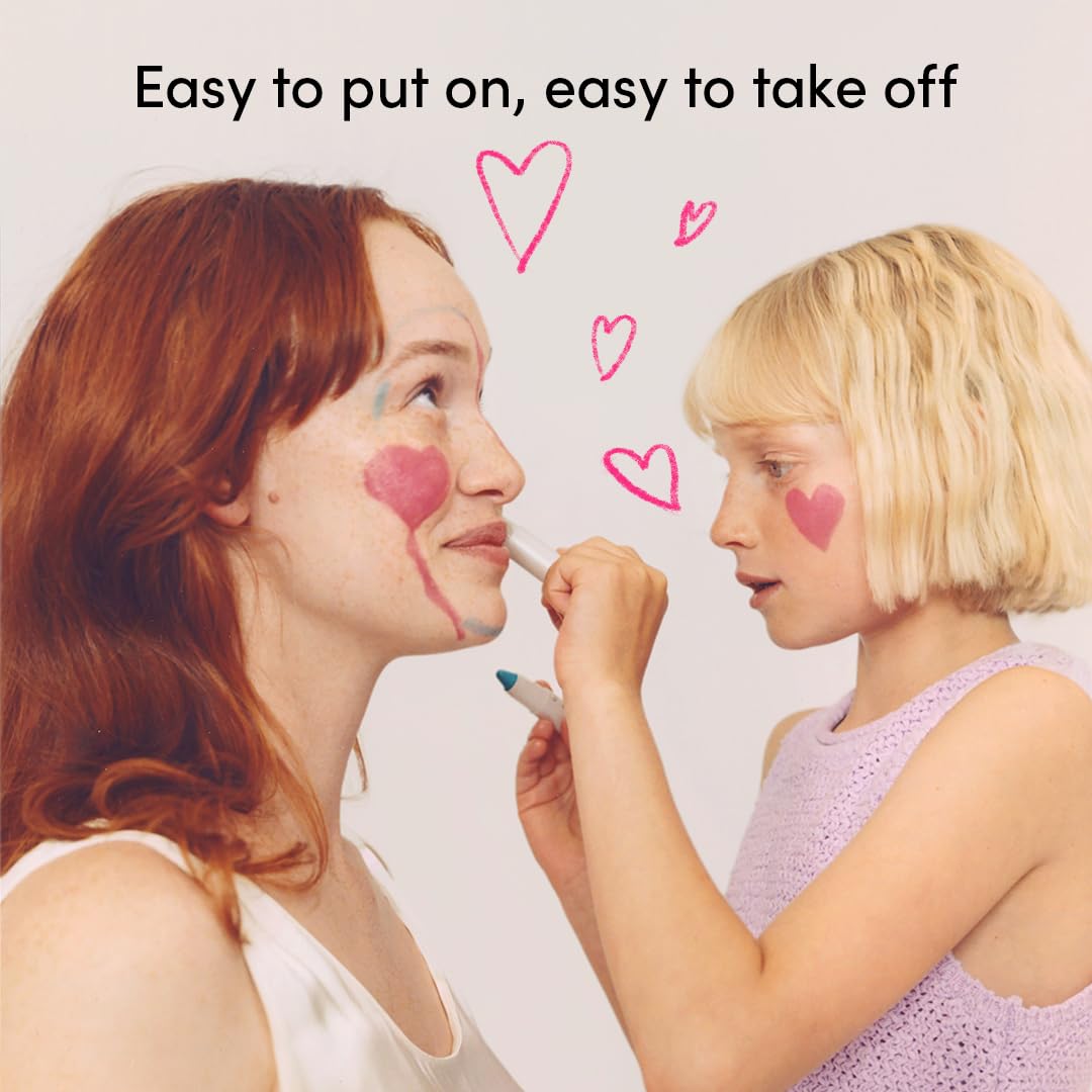 Evereden Kids Face Color Luxe Gift Set – Clean, Vegan Kids Makeup Kit with 3 Fantasy Crayons & Tinted Lip Oil