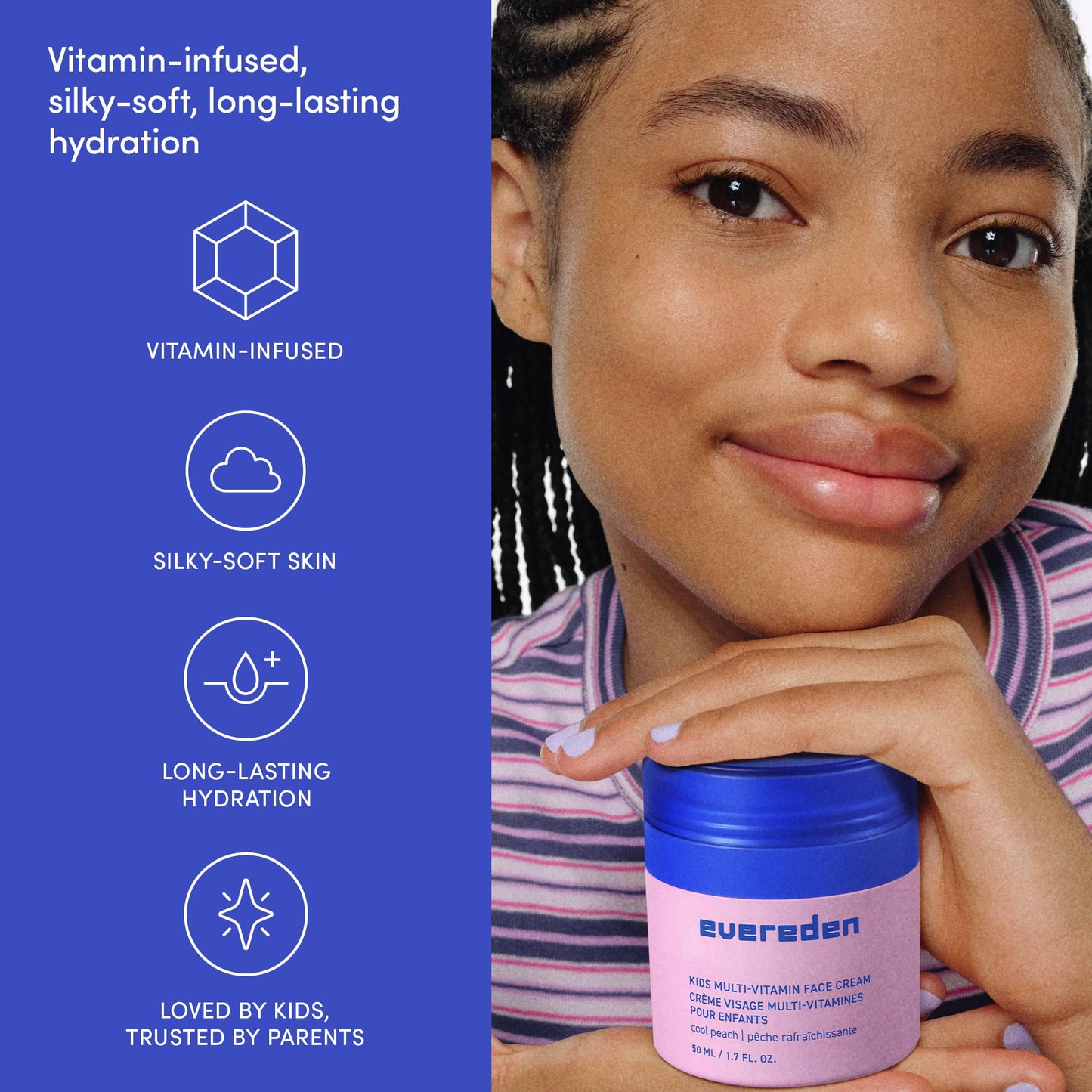 Evereden Kids Face Cream: Cool Peach, 1.7 oz – Clean, Non-Toxic Kids Moisturizer | Pack of 2