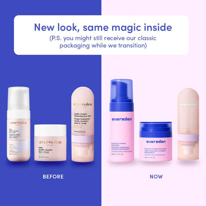 Evereden Kids Multi-Vitamin Hydrating Face Mist, Face Wash & Face Cream Set – Clean Vegan Skincare for Kids 6+