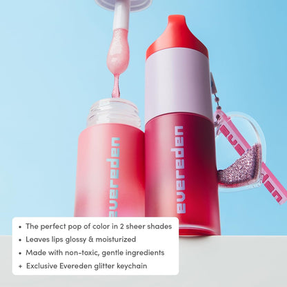 Evereden Kids Tinted Lip Gloss – Sheer Red, Non-Toxic, Vegan Hydration (Cherry, Peach & Cranberry Oils)