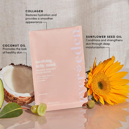 Evereden Soothing Belly Mask – Hydrating, Nourishing Pregnancy Skin Care (4-Pack)