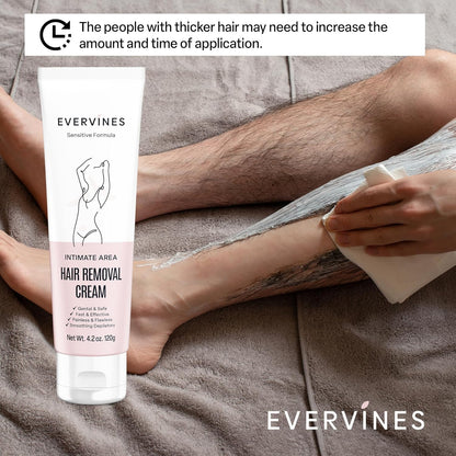 Evervines Hair Removal Cream for Women – Gentle, Fast & Painless for Sensitive Skin