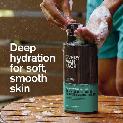 Every Man Jack Men’s Hydrating Body Wash – Sea Minerals + Citron, 2 Bottles, 33.8 fl oz