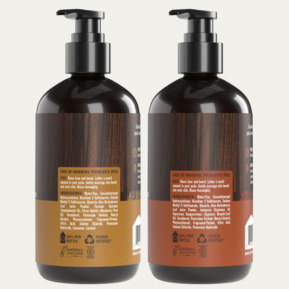 Every Man Jack Beard + Face Wash Sandalwood & Aged Bourbon Bundle – 2 x 6.7 fl oz
