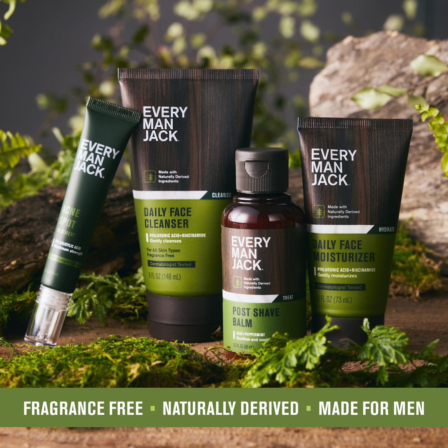 Every Man Jack Hydrating Face Wash for Men – Hyaluronic Acid & Niacinamide – Fragrance Free – 5 fl oz (2 Pack)