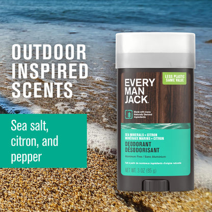 Every Man Jack Sea Minerals and Citron Aluminum-Free Deodorant - 2 Pack
