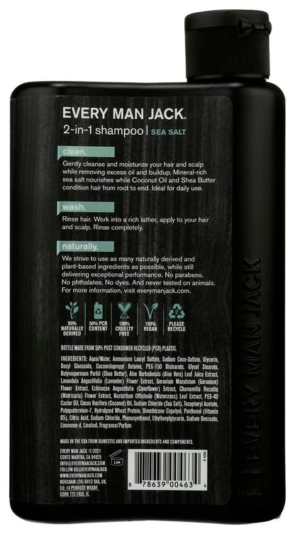 Every Man Jack Sea Salt 2-in-1 Shampoo, 13.5 Fl Oz