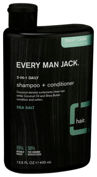 Every Man Jack Sea Salt 2-in-1 Shampoo, 13.5 Fl Oz