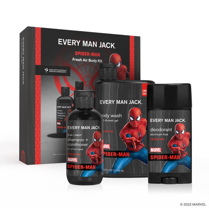 Every Man Jack Spider-Man Body Set — 3-Piece Bath Gift Kit