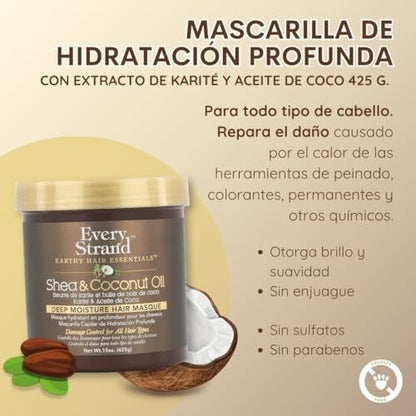 Every Strand Shea and Coconut Oil Deep Hair Masque, 15 Ounce
