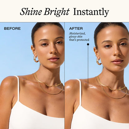 Everyday Humans Sun Glazed SPF30 Sheer Body Glow Oil – Hydrating, Non-Sticky Broad Spectrum UV Protection