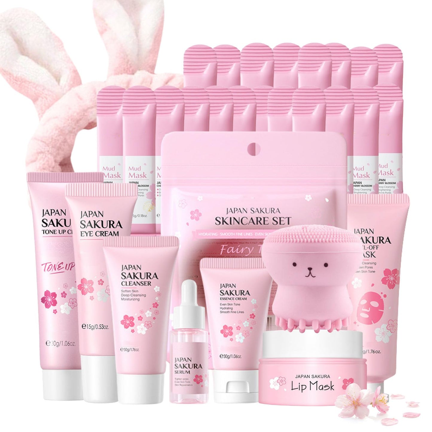 Evolvique Japan Sakura Skin Care Set for Teens – 8-Piece Gift Kit