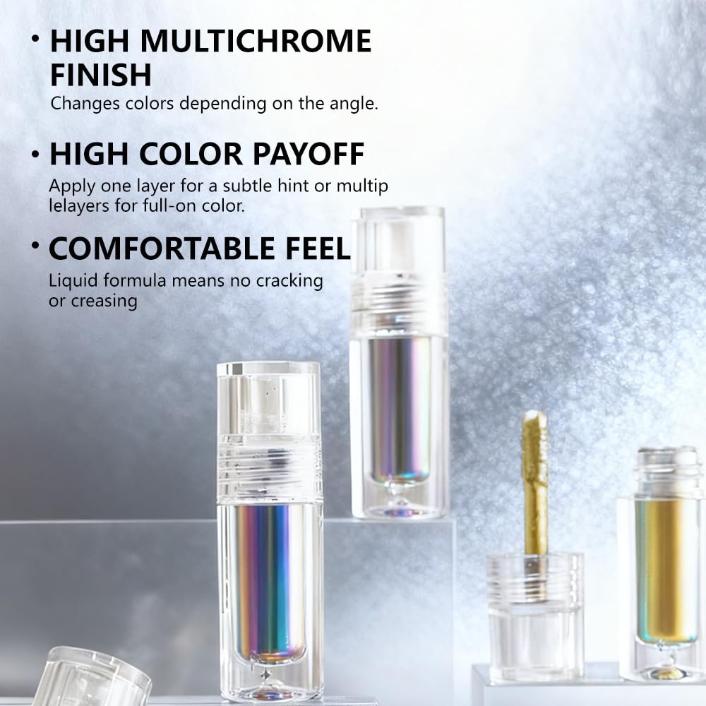 evpct Mermaid Purple Gold Duochrome Liquid Eyeshadow — Multichrome Glitter & Color Shift