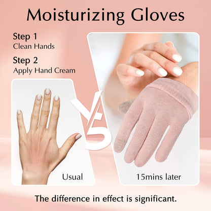 Evridwear Beauty Cotton Gloves with Touchscreen Fingers – 6 Pairs (S/M), Featherweight & Lightweight Pink