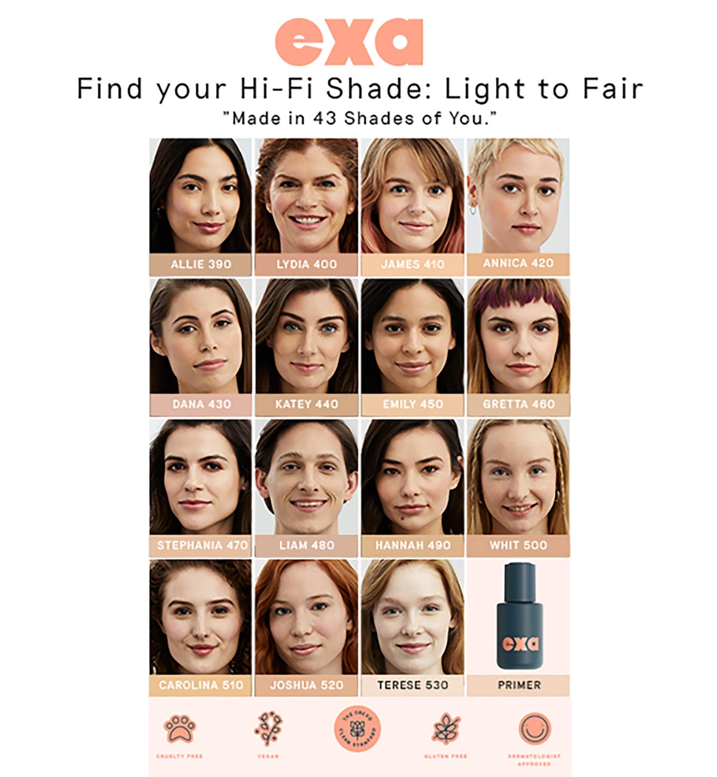 Exa Beauty Natural High Fidelity Foundation - Clean, Vegan, Cruelty-Free Makeup (Alex 260)