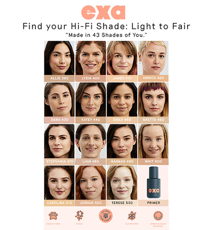 Exa Beauty Natural High Fidelity Foundation - Clean, Vegan, Cruelty-Free Makeup (Alex 260)