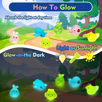 Excalla 20-Pack Kids Bath Bombs with Surprise Toys — Glow-in-the-Dark Fun