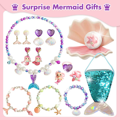 Excalla Mermaid Bath Bombs with Jewelry Inside – 9 Scents Kids Gift Set