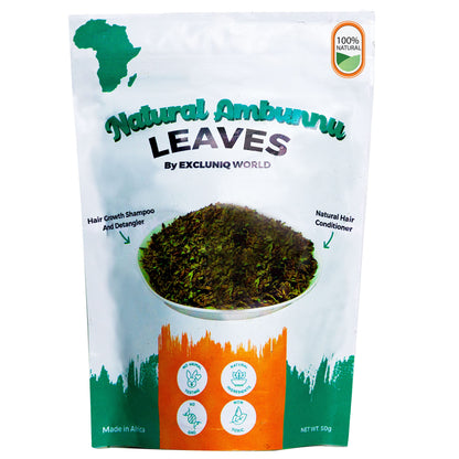 Ambunnu Leaves by Excluniq World – 50g Pack | Herbal Hair Detangler, Shampoo & Conditioner for Dry & Damaged Hair