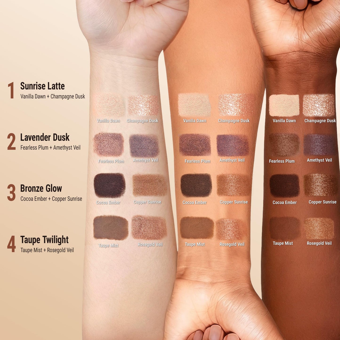 exmiloo Eyeshadow Stick - 2-in-1 Matte & Shimmer Dual-Ended (Taupe Twilight)