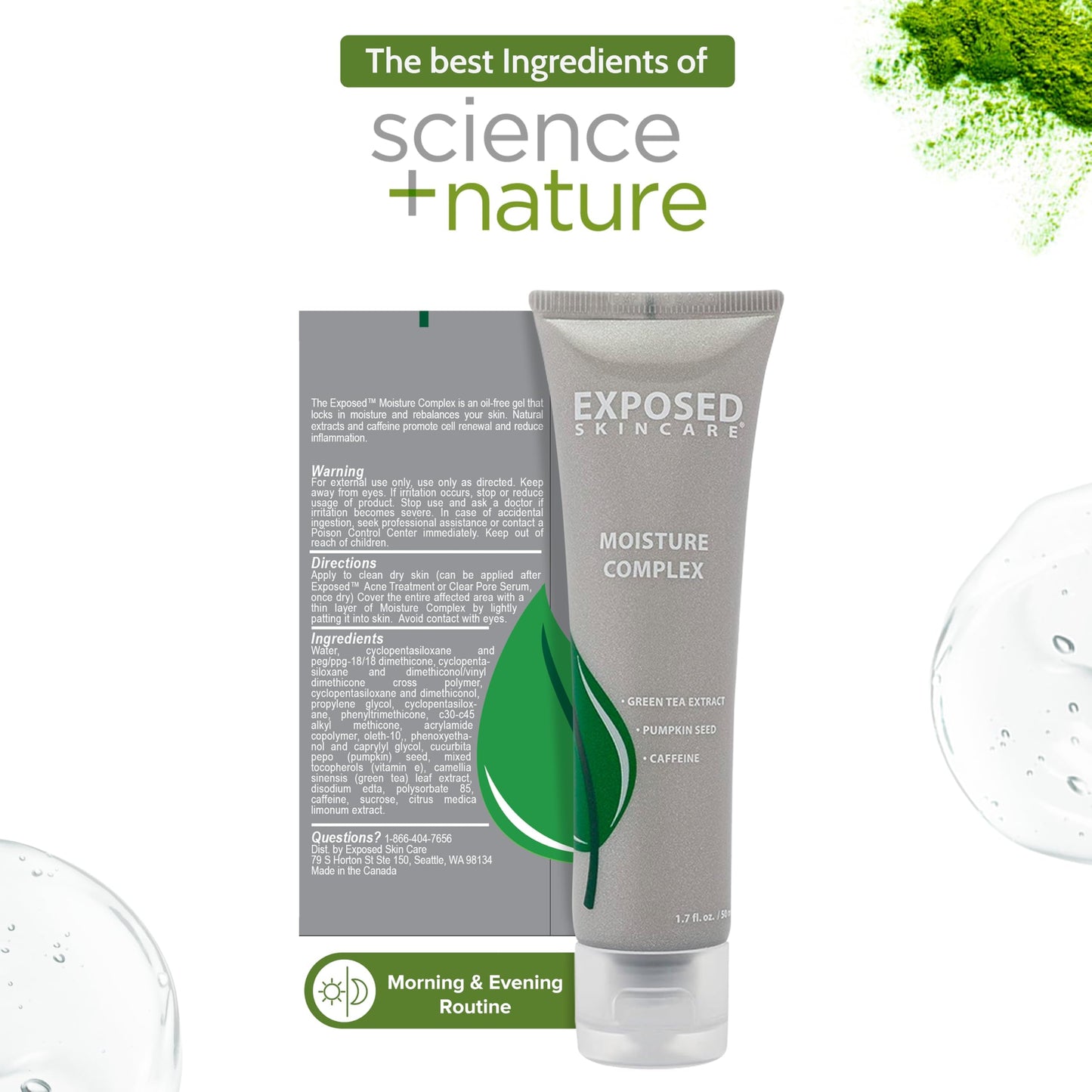 Exposed Skin Care Moisture Complex: Oil-Free Daily Face Moisturizer for Oily, Acne-Prone Skin
