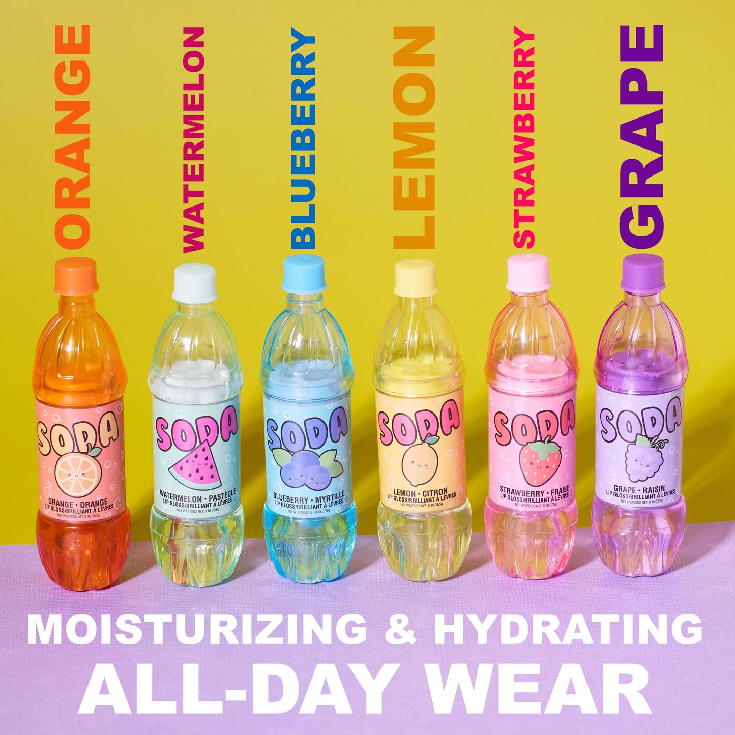EXPRESSIONS 6pc Soda Pop Lip Gloss Collection – Fruity Flavors, Gift-Ready Set