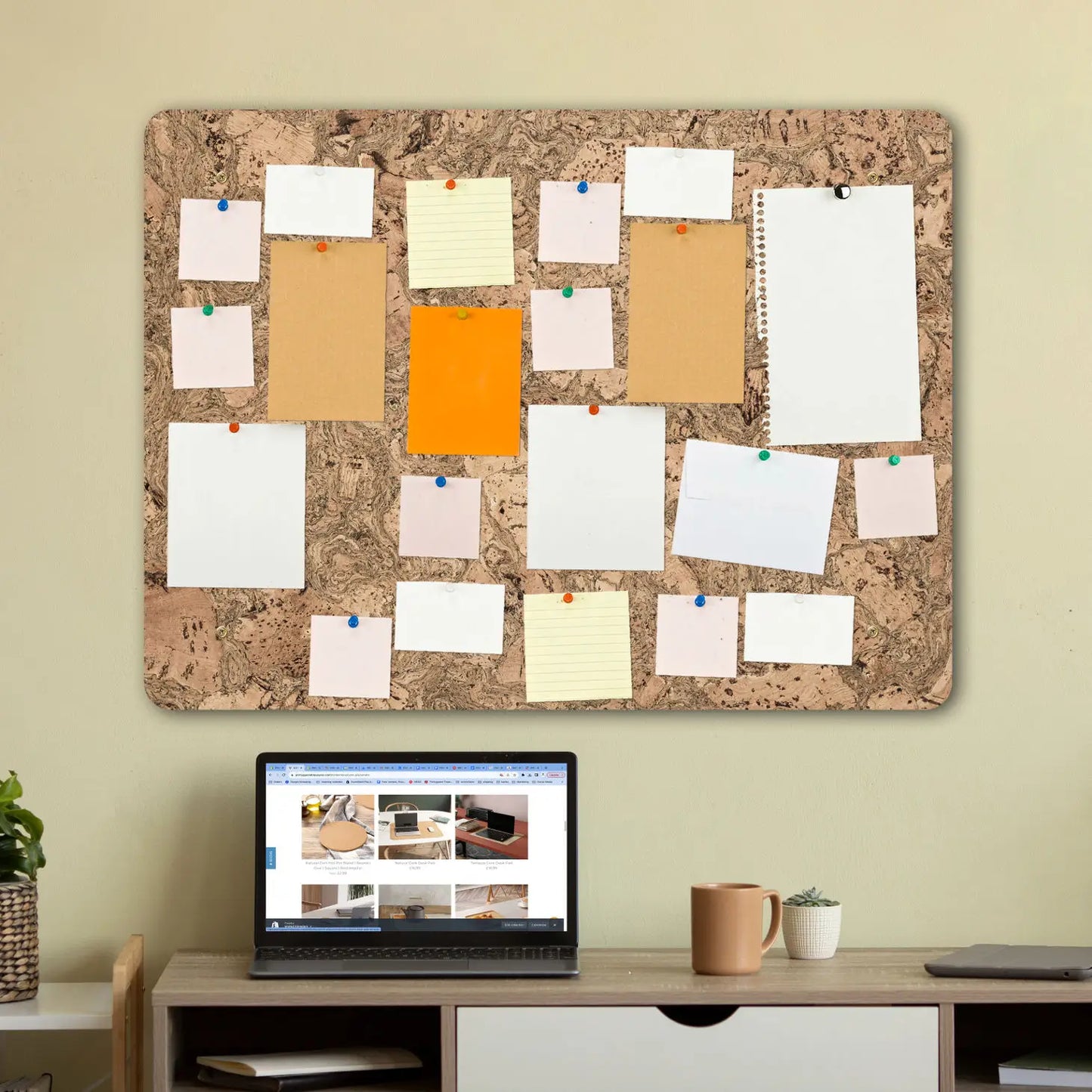 Extra Large Cork Notice & Memo Board | Twist Black | 900 x 600 x 18 mm