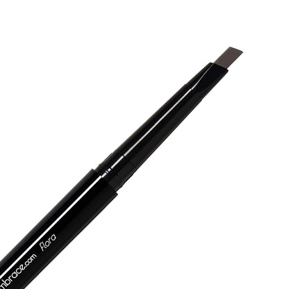 Eye Embrace Flora: Dark Brown-Gray Eyebrow Pencil – Waterproof, Dual-Ended Angled Tip & Spoolie