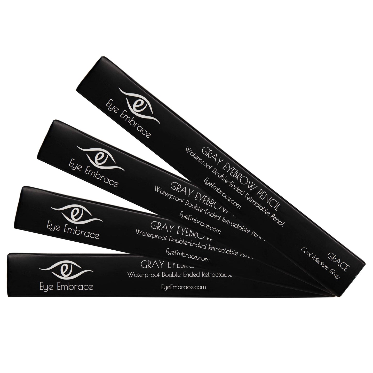 Eye Embrace Grace Medium Gray Eyebrow Pencil – Waterproof, Double-Ended Angled Tip & Spoolie, Cruelty-Free