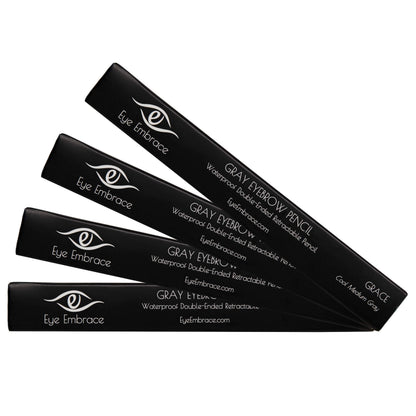 Eye Embrace Grace Medium Gray Eyebrow Pencil – Waterproof, Double-Ended Angled Tip & Spoolie, Cruelty-Free