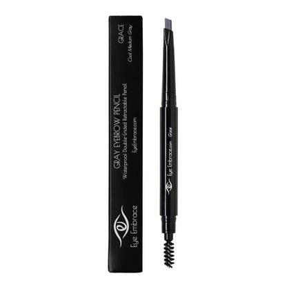 Eye Embrace Grace Medium Gray Eyebrow Pencil – Waterproof, Double-Ended Angled Tip & Spoolie, Cruelty-Free