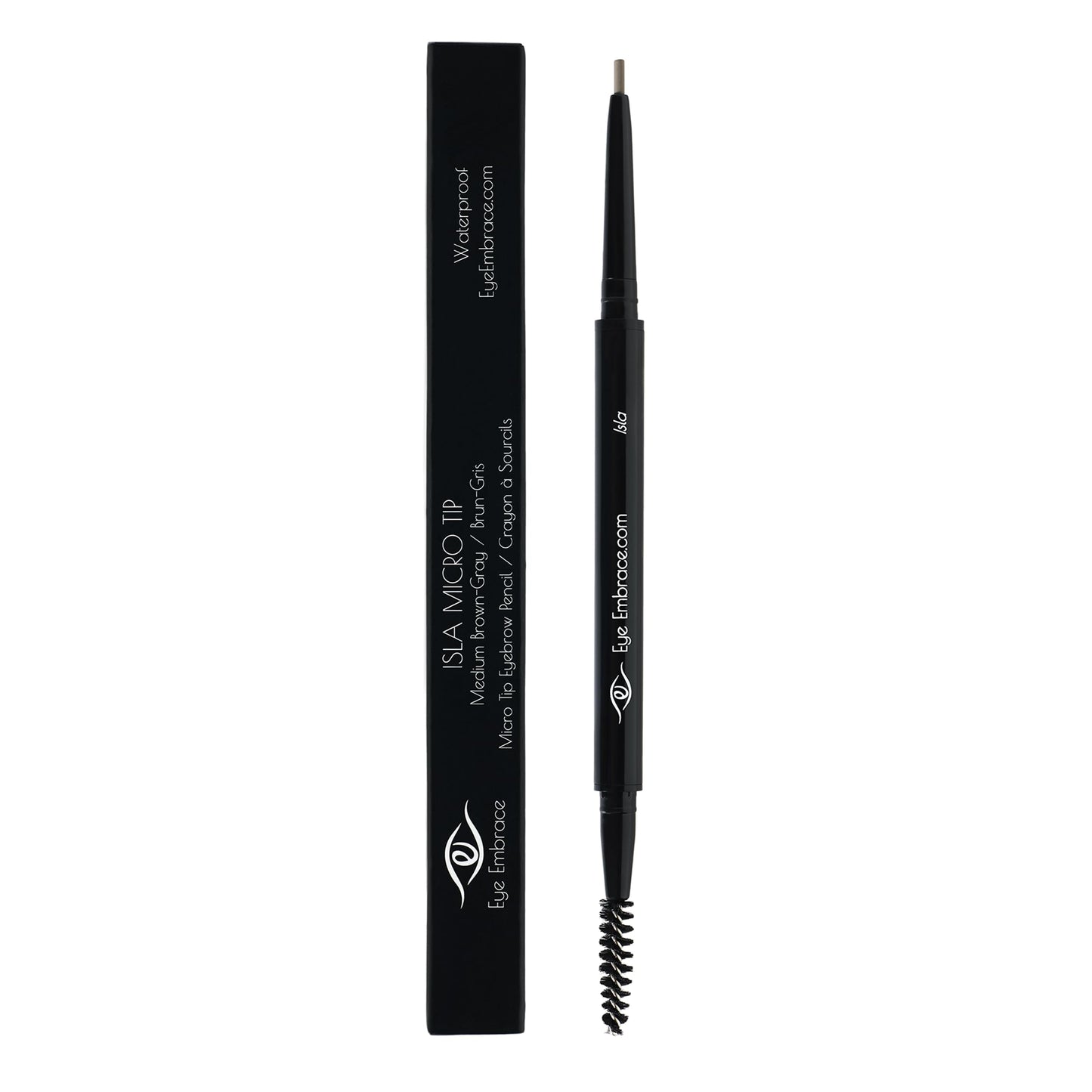 Eye Embrace Isla Micro Tip Pen: Waterproof Dual-Ended Brow Pencil in Gray-Brown