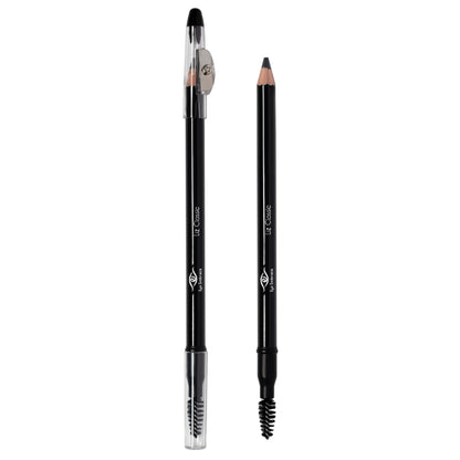 Eye Embrace Liz Classic: Warm Medium Gray Wooden Eyebrow Pencil – Waterproof, Double-Ended with Sharpener & Spoolie, Cruelty-Free