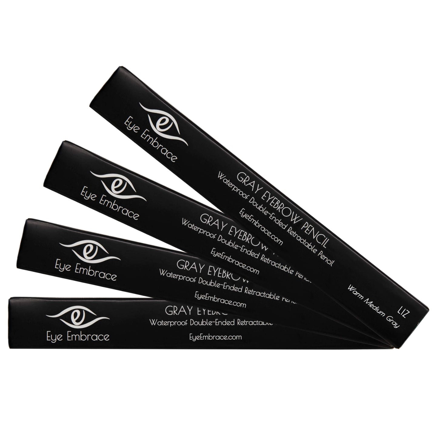 Eye Embrace Liz: Medium Gray Eyebrow Pencil – Waterproof, Double-Ended Angled Tip, Spoolie, Cruelty-Free