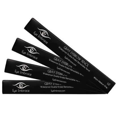Eye Embrace Liz: Medium Gray Eyebrow Pencil – Waterproof, Double-Ended Angled Tip, Spoolie, Cruelty-Free
